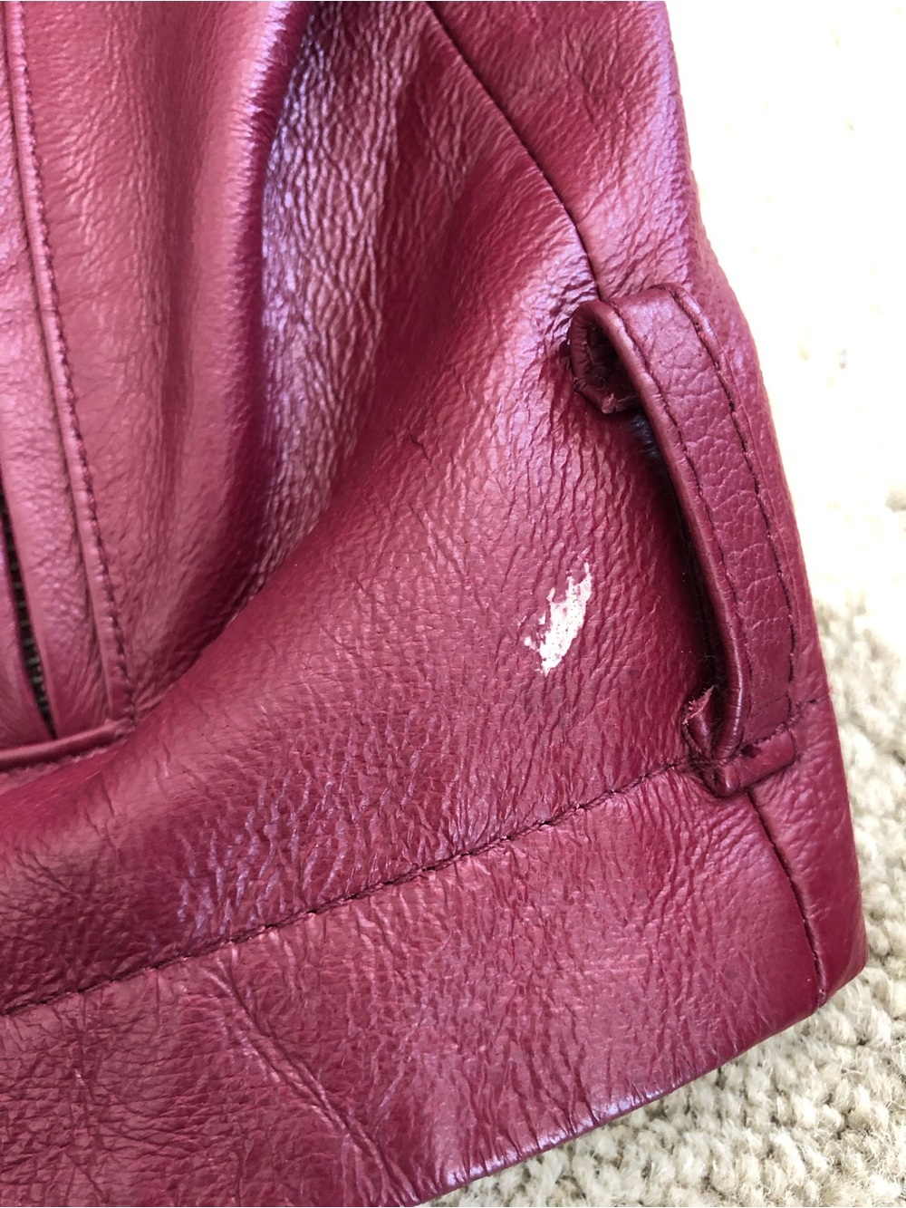 Newport News Vintage Genuine Leather Dark Red Jacket Women’s Sz 12 Gorgeous! - Picture 14 of 16